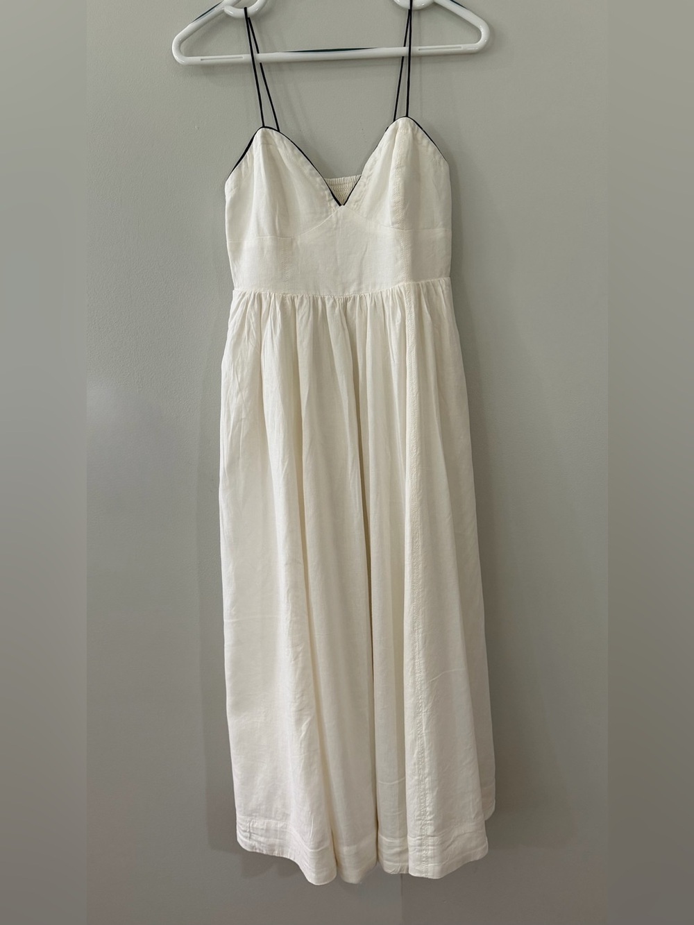 Maeve Anthropologie Cream Blue Women's Maxi Dress Cottage Garden Party Special